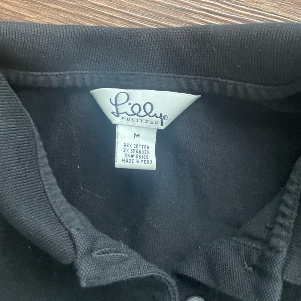 Lilly Pulitzer black polo shirt - Picture 3 of 4